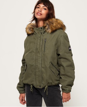 Superdry Toya Rookie Parka Női Kabát Olivazöld/Zöld | MBYQG6013